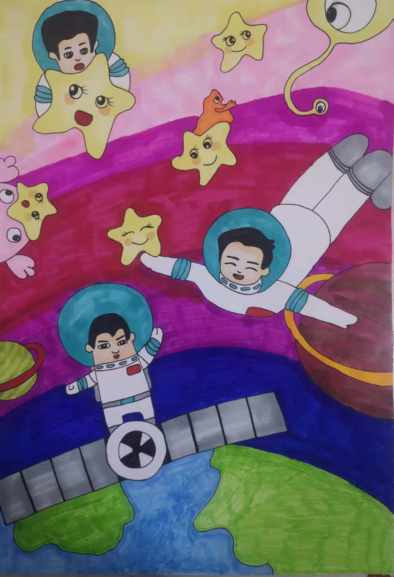 作品《摘星梦》,北京市和平里第四小学胡晰涵 作品《摘星梦》,北京市和平里第四小学胡晰涵