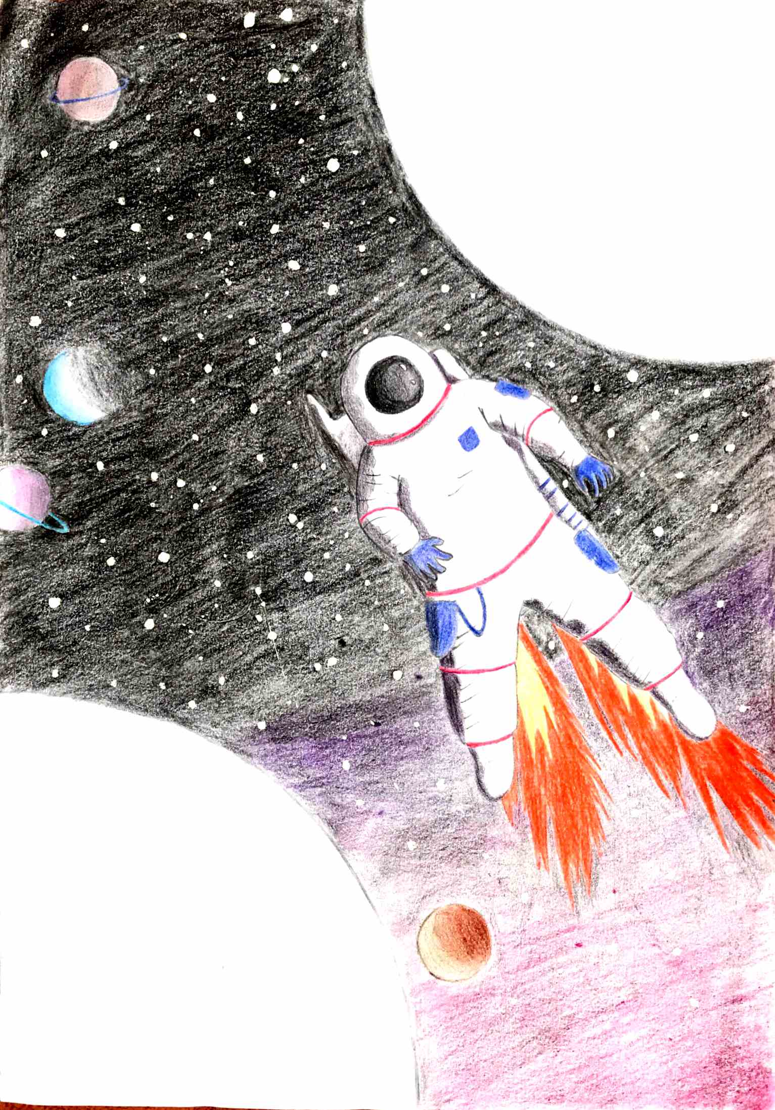 航天日绘画作品《探秘太空》,老挝阿侬·銮腊 航天日绘画作品《探秘太空》,老挝阿侬·銮腊